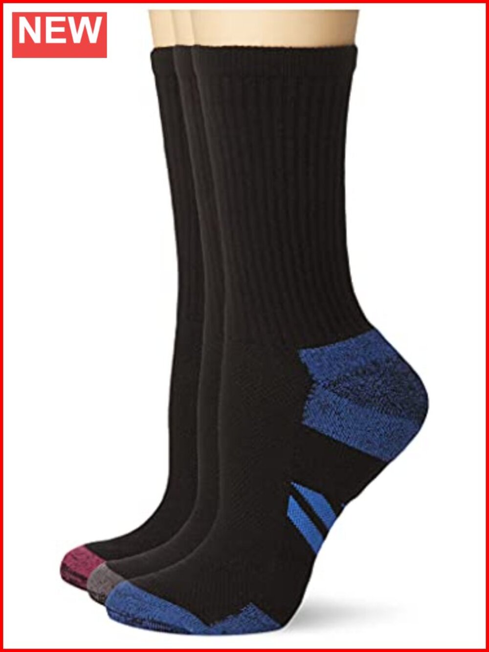 Cushioned Breathable Athletic Performance Crew Socks 6 Pairs